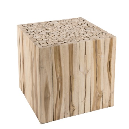 Bout de canapé carré CLARA 45.5x45.5cm bois naturel Teck