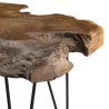 CLARA - Brown Natural Wood Teak Coffee Table with Black Metal Hairpin Legs