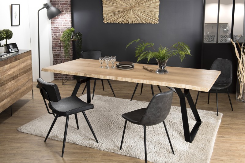 Table à manger MAXENCE en bois chêne 230x100cm Table à manger MAXENCE en bois chêne 230x100cm