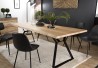 MAXENCE Rectangular Dining Table 230x100cm in Oak with Black Metal Legs
