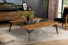 MAXENCE Square Coffee Table 120x120cm - Recycled Teak Wood & Metal Legs