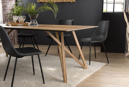 Table à manger MAXENCE en bois teck recyclé