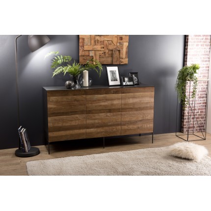 Buffet MAXENCE - Teck recyclé et acier noir