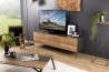 MAXENCE TV Stand with 2 Doors and 1 Drawer - Recycled Teak Wood and Anthracite Grey Metal Legs