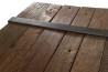 MATHIS Multi-Slatted Coffee Table - Solid Brown Wood & Anthracite Grey Metal Frame