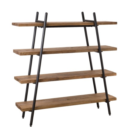 Étagère pyramidale 4 niveaux teck recyclé métal noir