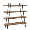 SIXTINE Pyramid Shelf Unit 4 Tiers Recycled Teak Black Metal