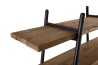 SIXTINE Pyramid Shelf Unit 4 Tiers Recycled Teak Black Metal