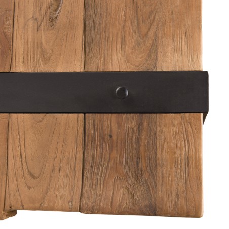 SIXTINE Rectangular Coffee Table 140x70cm Teak Recycled Metal Black