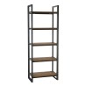 SIXTINE Double-sided Shelf Unit 5 Tiers 75x40x200cm Recycled Teak Black Metal