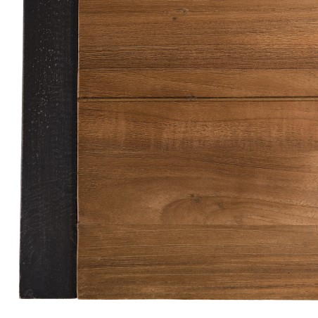 SIXTINE Brown TV Stand with 3 Drawers and 1 Shelf - Recycled Teak and Black Metal