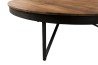 SIXTINE Round Brown Coffee Table 110x110cm - Recycled Teak Top