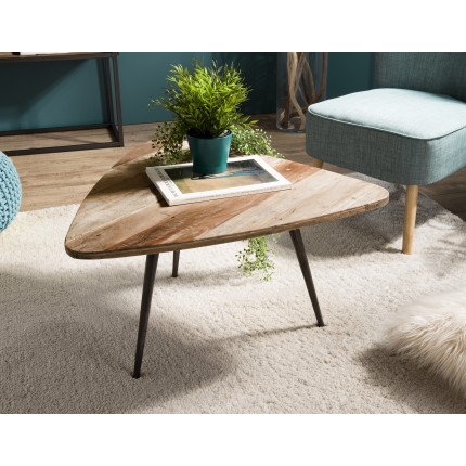 Table basse ovoïde SIXTINE en teck recyclé