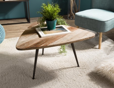Table basse ovoïde SIXTINE en teck recyclé