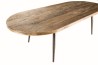 SIXTINE Oval Brown Coffee Table | Recycled Teak & Metal Legs