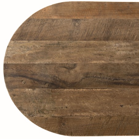 SIXTINE Oval Brown Coffee Table | Recycled Teak & Metal Legs