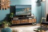 SIXTINE TV Stand - Recycled Teak Metal Black 3 Drawers 1 Shelf