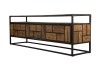 SIXTINE TV Stand - Recycled Teak Metal Black 3 Drawers 1 Shelf