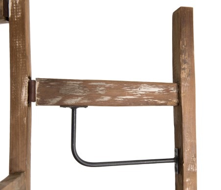 SIXTINE Brown Coat Rack with 3 Panels - Recycled Teak and Metal