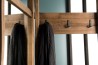 Portemanteau pliable marron SIXTINE - 4 patères - miroir teck recyclé