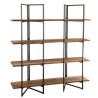 SIXTINE Brown Shelf with 4 Levels - Recycled Teak, Acacia, Mahogany, Black Metal