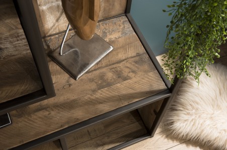 SIXTINE Brown Bookcase with 6 Shelves and 6 Open Spaces