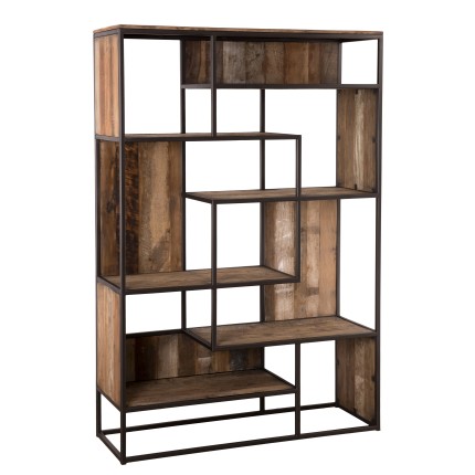 SIXTINE Brown Bookcase with 6 Shelves and 6 Open Spaces