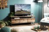 SIXTINE Brown TV Stand with 3 Drawers - Recycled Teak & Metal | 150x40x55 cm
