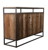 SIXTINE Brown Buffet 3 Doors 1 Shelf Recycled Teak Acacia Mahogany Metal