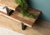 Meuble TV SIXTINE marron 2 niveaux Teck Acacia Mahogany recyclé
