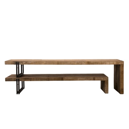 Meuble TV SIXTINE marron 2 niveaux Teck Acacia Mahogany recyclé