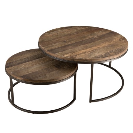 SIXTINE - Set of 2 Round Nesting Coffee Tables