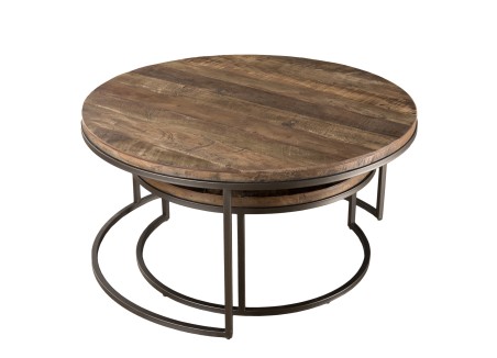 SIXTINE - Set of 2 Round Nesting Coffee Tables