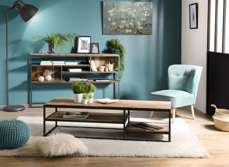 SIXTINE Brown Rectangular Coffee Table - Recycled Teak & Acacia Mahogany SIXTINE Brown Rectangular Coffee Table - Recycled Teak & Acacia Mahogany