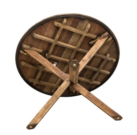 Table à manger ronde SIXTINE - Teck recyclé et Acacia Mahogany