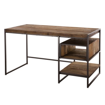 Bureau SIXTINE en teck recyclé - 1 niche et 1 tablette