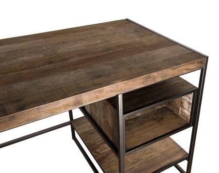 Bureau SIXTINE en teck recyclé - 1 niche et 1 tablette
