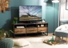 Meuble TV SIXTINE en teck recyclé et métal noir
