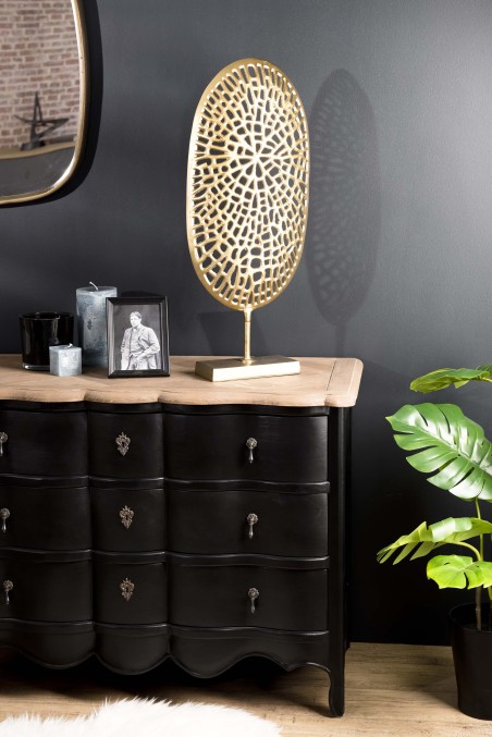 JOHAN - Oval Sculpture Golden Aluminum Decoration