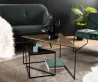 Set de 2 tables gigognes triangles aluminium doré et noir