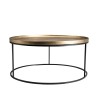 JOHAN Round Coffee Table 88x88cm - Gold Aluminum with Black Metal Legs