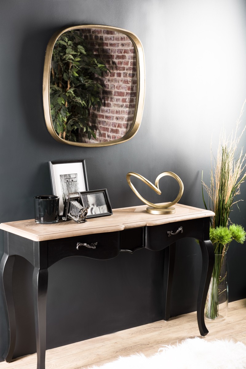 JOHAN - Mirror 69x70cm Rounded Corners Golden Aluminum