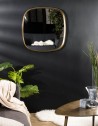 JOHAN - Mirror 69x70cm Rounded Corners Golden Aluminum