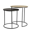JOHAN - Set of 2 Round Nesting Side Tables in Gold and Black Aluminium
