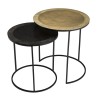 JOHAN - Set of 2 Round Nesting Side Tables in Gold and Black Aluminium