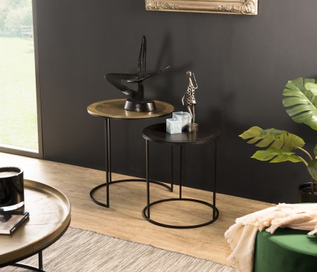 Set de 2 tables d'appoint gigognes rondes JOHAN