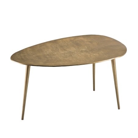 Table basse goutte d'eau JOHAN - Aluminium doré