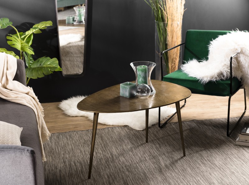 Table basse goutte d'eau JOHAN - Aluminium doré Table basse goutte d'eau JOHAN - Aluminium doré