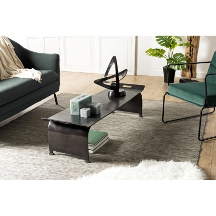 JOHAN Rectangular Black Aluminum Coffee Table 134x40cm
