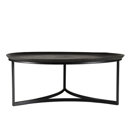 JOHAN Round Coffee Table 100x100cm Black Aluminum